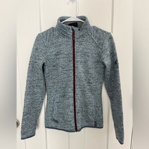 Mammut Women XS Heather Blue Knit Fleece Zip Jacket Softshell Mid Layer Outdoors